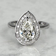 1.50 CT Pear Cut Lab Grown Diamond Engagement Ring Mapple Gems